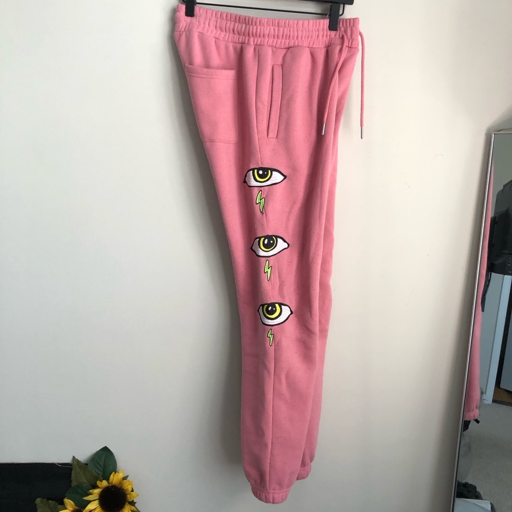 Pink Aesthetic Eye Drawstring Jogger SweatPants | Forever21 Men